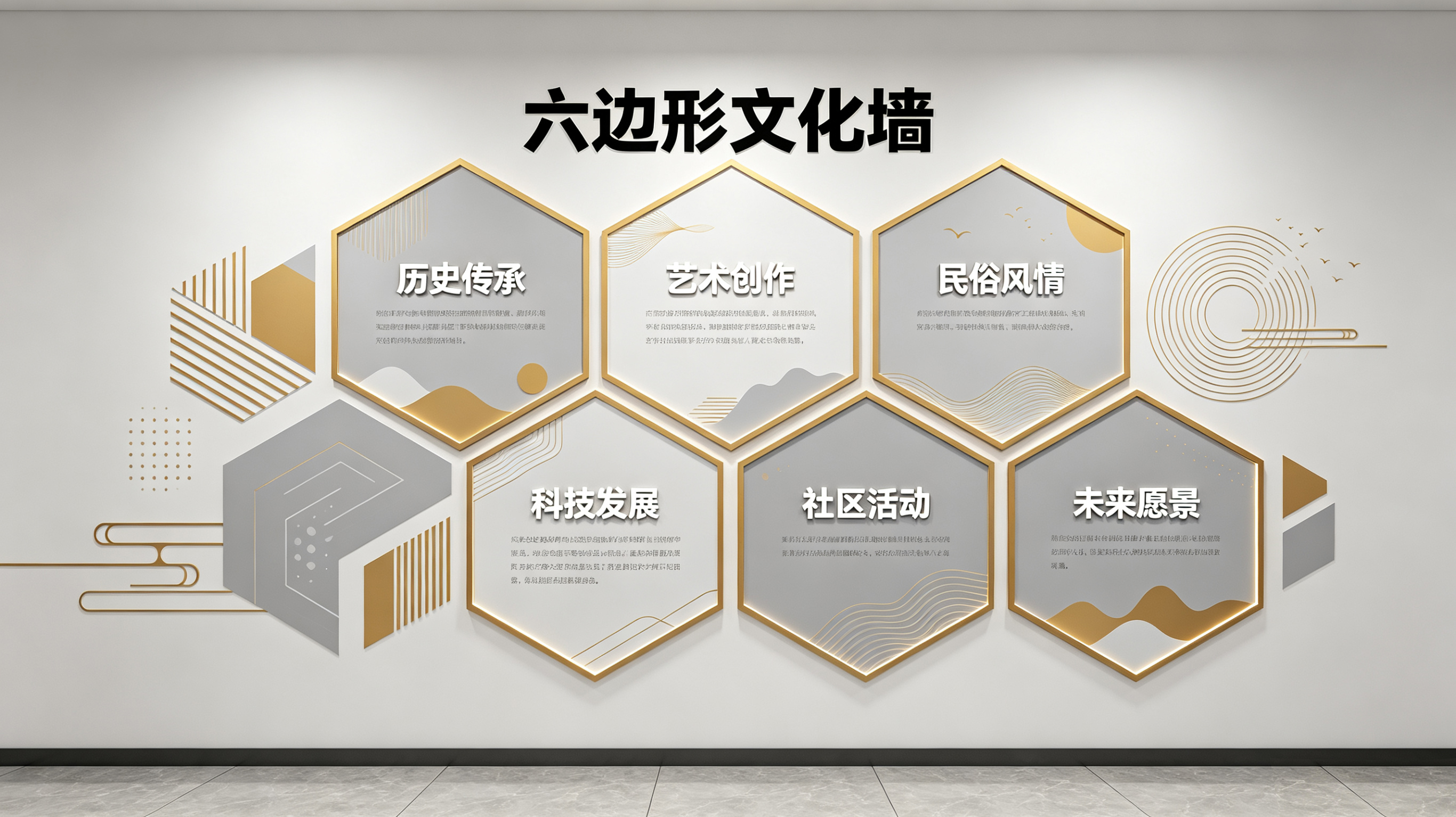 宁都企业文化墙 | 六边形信息美学